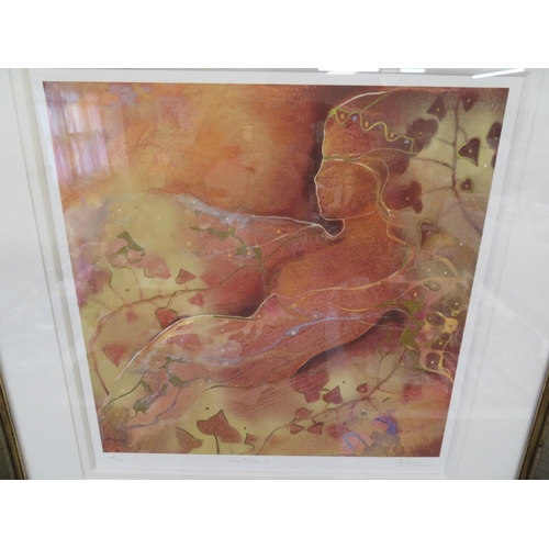 298 - Charlotte Atkinson, Fantasia II, signed L/E print 48/195, 18 x 16 ins approx., well framed