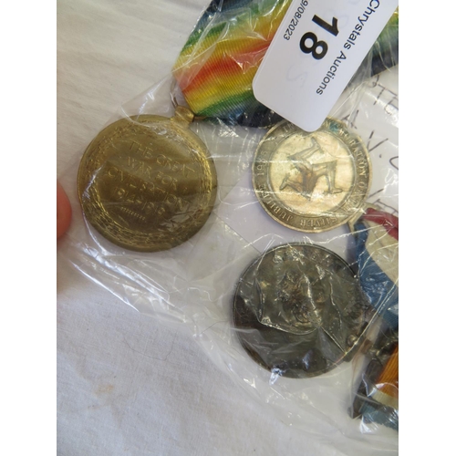 18 - Two WWI medals for S E - 26091 Pt. J Mylechreest - Army Vetinery Corps