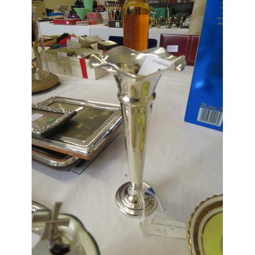 3 - A fluted silver vase - Birmingham 1913