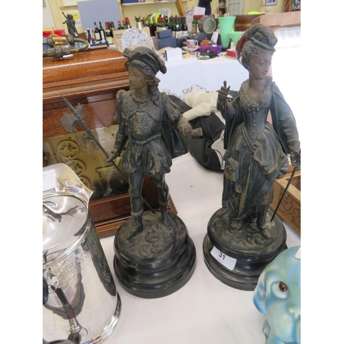 31 - Pair of metal 16thC style figures