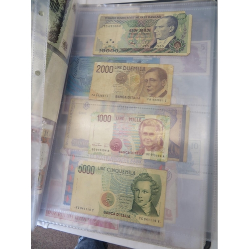 32 - A folder full of numerous world wide bank notes