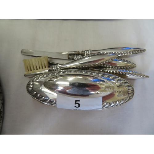 5 - Five piece silver manicure set