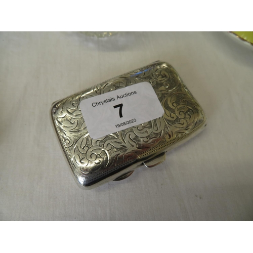 7 - Small silver cigarette case - Birmingham 1906