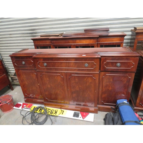 95 - Break front display cabinet with ring pull handles and astragal glass to top