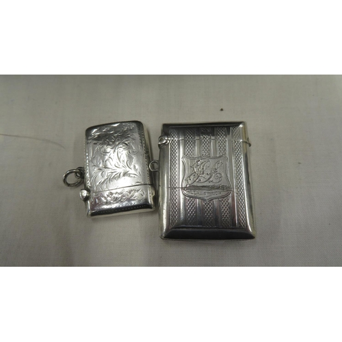 255 - Two Edwardian silver Vesta cases