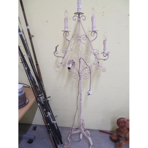 262 - Cast iron five branch electrified lamp