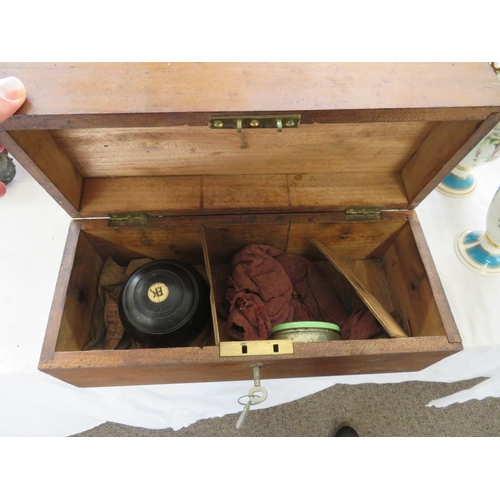 212 - Wooden box with jack from crown green bowls set