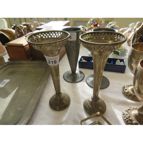 219 - Pair of silver loaded vases, Sheffield 1916