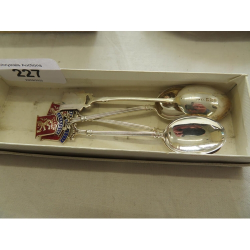 227 - Four Birmingham silver collectors spoons 1974