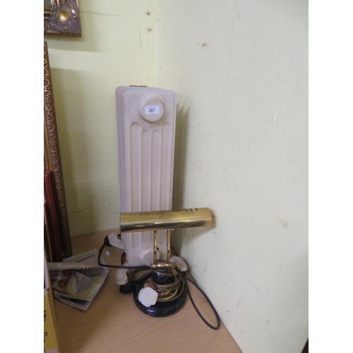 267 - Oil filled radiator and desk lamp