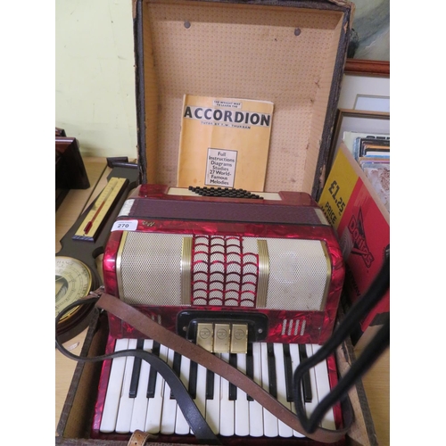 270 - German accordion, case needs attention