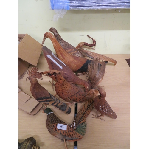 276 - Small collection of wooden bird ornaments