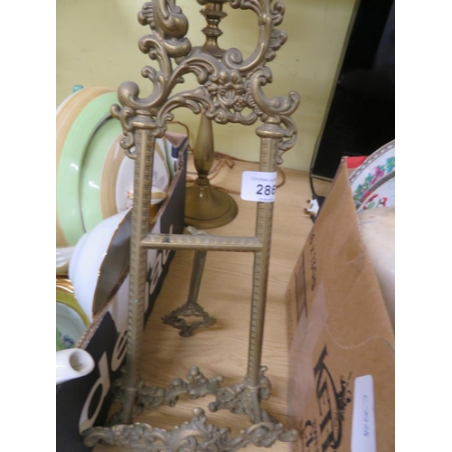 286 - Ornate brass picture stand