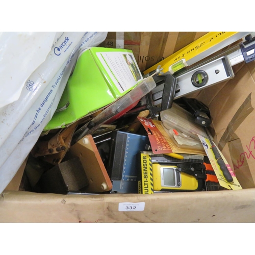 332 - Large box of assorted tools