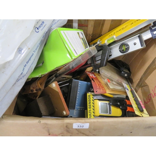 332 - Large box of assorted tools