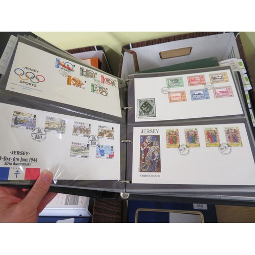 311 - Seven albums of First Day covers including Jersey plus a Stamp album