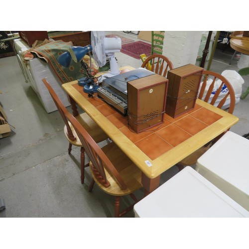 321 - Modern tile top dining table with four matching chairs