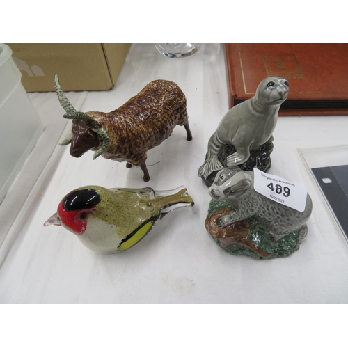 489 - Collection of Shebeg Loughtan ram plus other animal figures