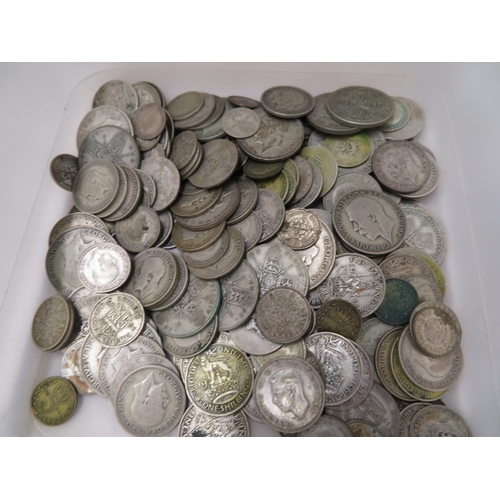 491 - Tub of pre 1947 British silver coinage, 800 grams plus