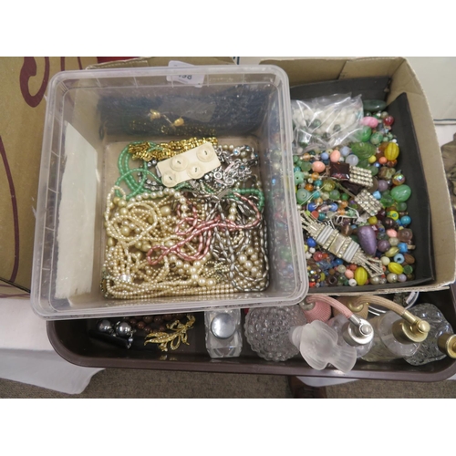 498 - Collection of costume jewellery and scent bottles