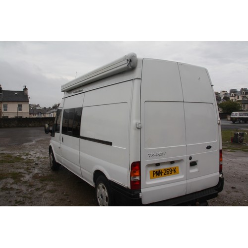 55 - PMN269K
Ford Transit 350 LWB Motor home/Day Van
First Registered 22.11.2000
Approx miles TBC
Manual ... 