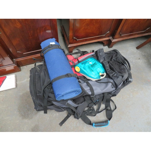 155 - Large camping back pack plus bag etc