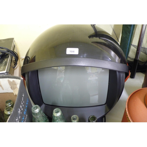 170 - Phillips Discoverer helmet television with remote