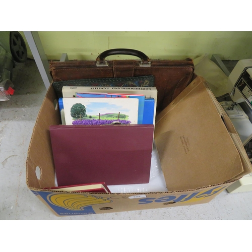 124 - Collection of books, satchel, old records etc