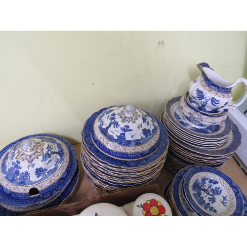 87 - Collection of Booth's Real Old Willow pattern part dinner service