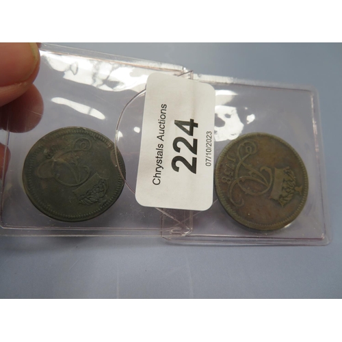 224 - Isle of Man Duke of Athol 1758 penny and half penny