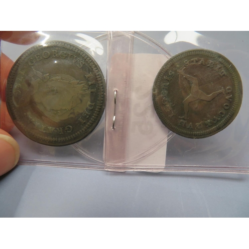 225 - Isle of Man penny and half penny 1786