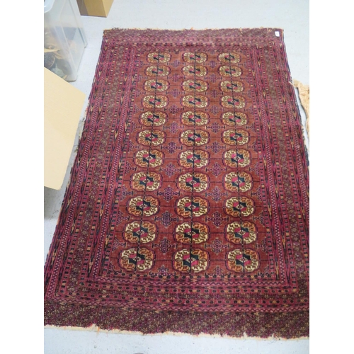 438 - Bokhara carpet mostly purple wools, 62x42ins