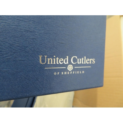 1 - Two canteens for as new United Cutlers cutlery and as new cutlery set for 10 persons