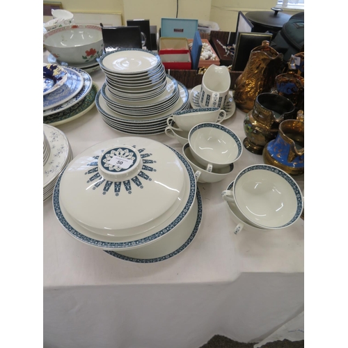 50 - Royal Doulton Moonstone pattern dinner service for six persons