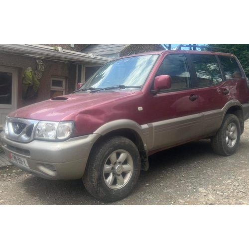 108 - FMN661V
Red Nissan Terrano 2664cc
First Registered 19.04.2001
Approx 106,000 miles
Manual Diesel