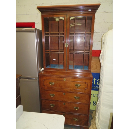 2 - Early 19th Century mahogany secretaire bookcase