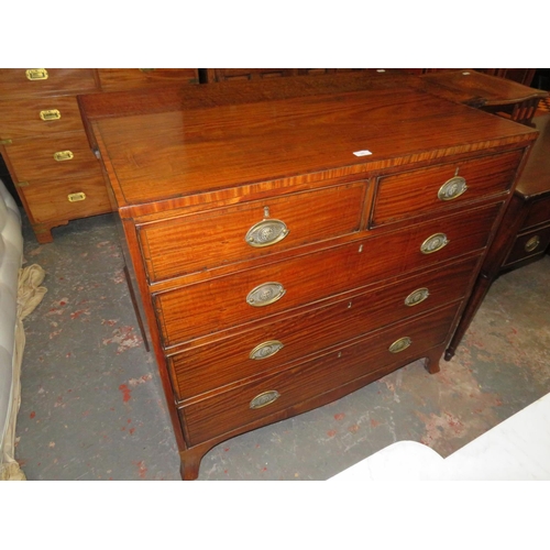 20 - Regency mahogany chest of three long and three short drawers