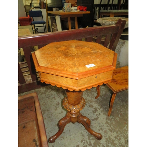 34 - Victorian walnut sewing table