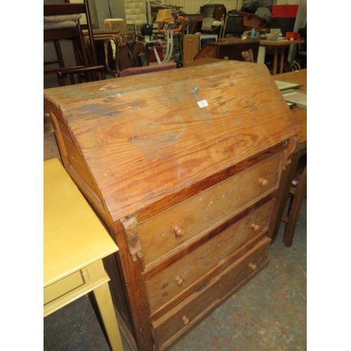 50 - Pine bureau with three drawers