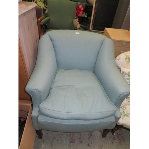 60 - Fireside chair in blue upholstery