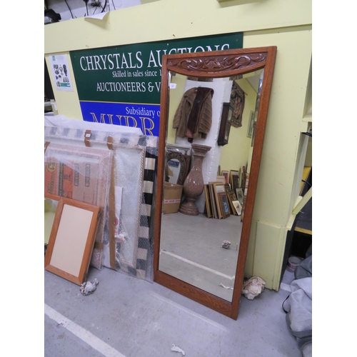 Oak Framed, Bevel edged glass mirror