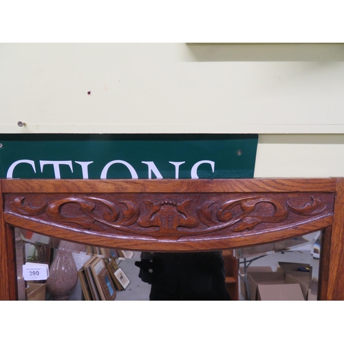 Oak Framed, Bevel edged glass mirror