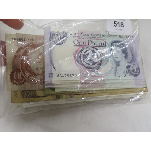 518 - A wad of worldwide notes including IOM