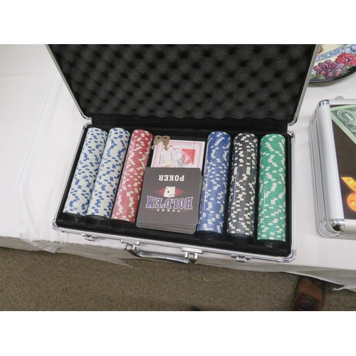 523 - A case of poker chip cards etc