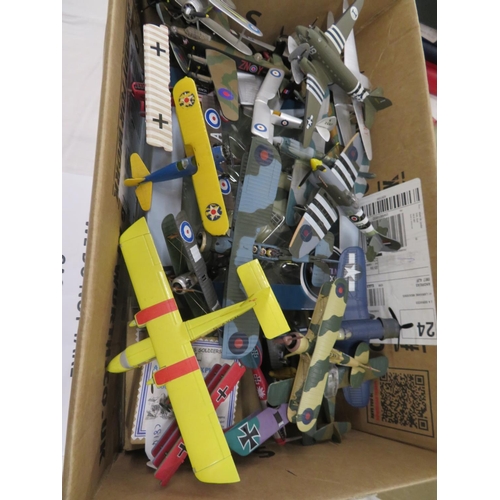 525 - A box of model aeroplanes