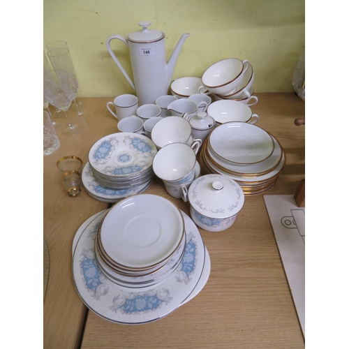 148 - Collection of Aynsley and other tea cups, saucers, coffeepot etc