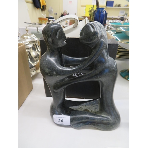 24 - Soapstone sculpture of lovers