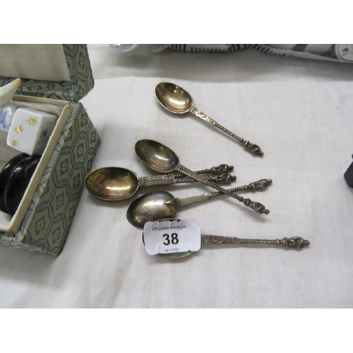 38 - Six Apostle tea spoons