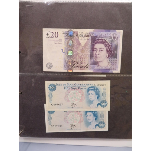 209 - An Album of Elizabeth Bank Notes IOM & GB