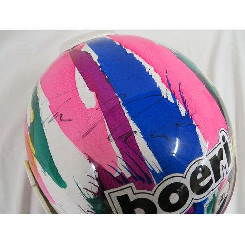 50 - boeri race helmet with many TT riders signatures including Steve Hislop